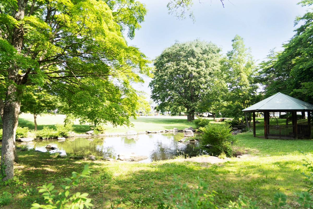隣接の「みのわ天竜公園」。春には桜も楽しめます。